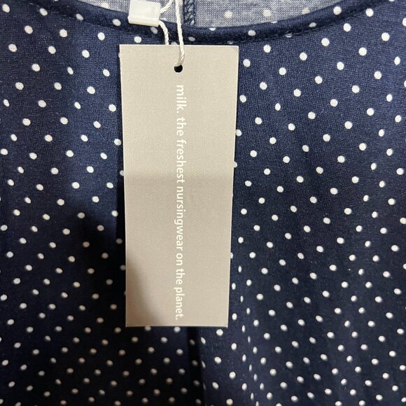 NWT - Milk Nursing Dress - Navy & White Polka Dots - Size Large - Picture 4 of 4